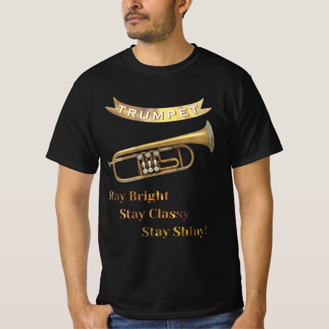 Trumpet Player Funny Humor Musical Instrument T Shirt (Framsida)