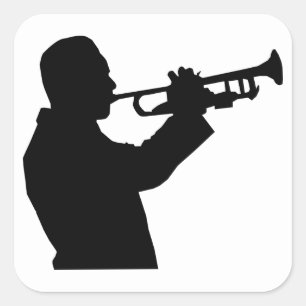 Trumpet Player Fyrkantigt Klistermärke
