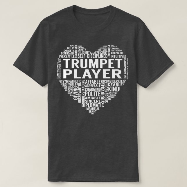 Trumpet Player Heart T Shirt (Design framsida)