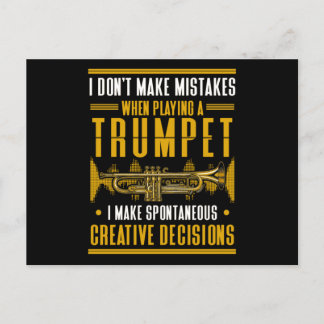 Trumpet Player Humor Jazz Music Vykort