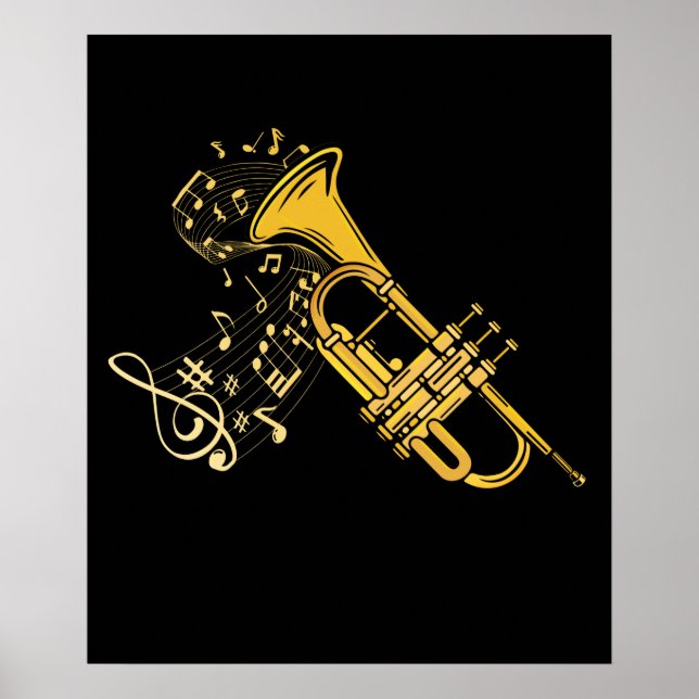 Trumpet Player Jazz Music Gift Big Band Trumpet Poster (Framsidan)