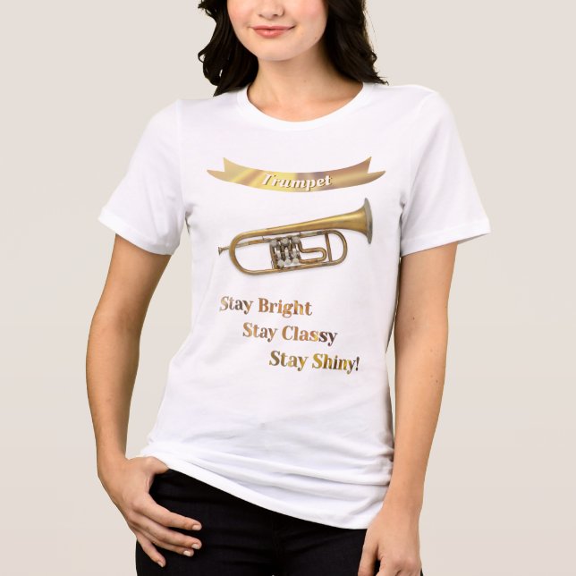 Trumpet Player Musical Instrument T Shirt (Framsida)
