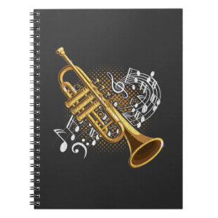 Trumpet Player Musik noter Jazz Music Art Anteckningsbok