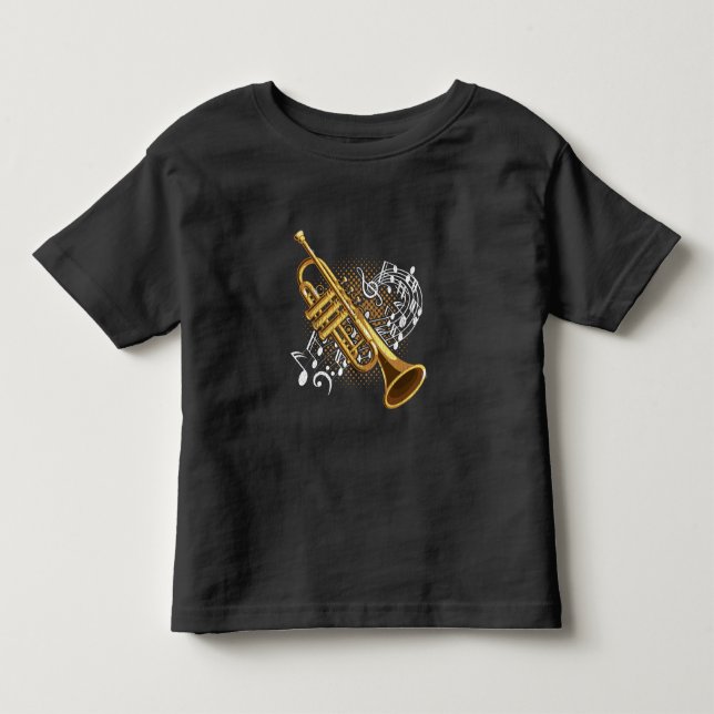 Trumpet Player Musik noter Jazz Music Art T Shirt (Framsida)