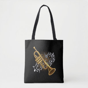 Trumpet Player Musik noter Jazz Music Art Tygkasse