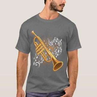 Trumpet Player Musik noter Jazz Music Art-vän T Shirt
