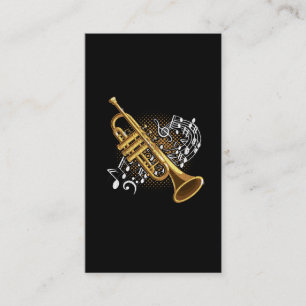 Trumpet Player Musik noter Jazz Music Art Visitkort