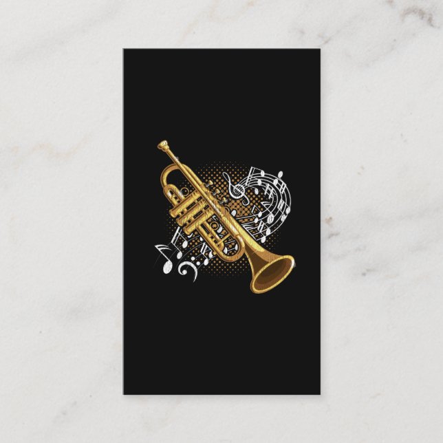 Trumpet Player Musik noter Jazz Music Art Visitkort (Framsida)
