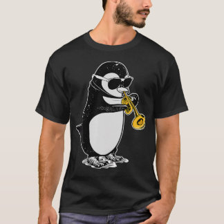 Trumpet Player Penguin Lover Kids Musician Trumpet T Shirt