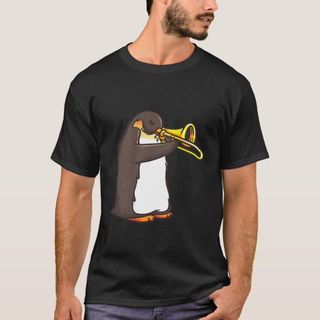 Trumpet Player Penguin Shirt för Marching Ba T (Framsida)