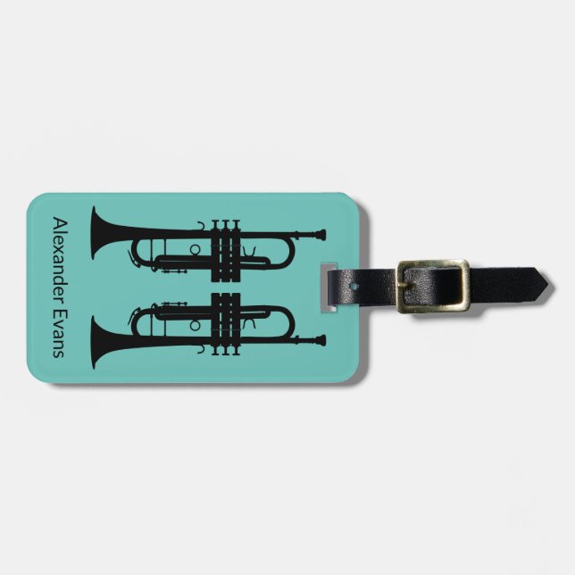 Trumpet Player Personalize Bagagebricka (Horisontell Framsida)