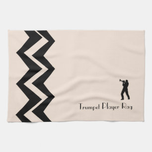 Trumpet Player Rag Anpassningsbar Art-Deco Anpassn Kökshandduk