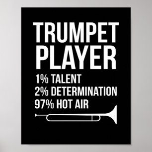 Trumpet Player Repeat Musicans Instrument Poster