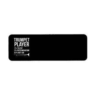 Trumpet Player Repeat Musicans Instrument Returadress Etikett