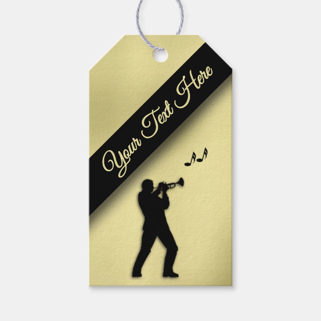 Trumpet Player texten här Presentetikett (Framsidan)