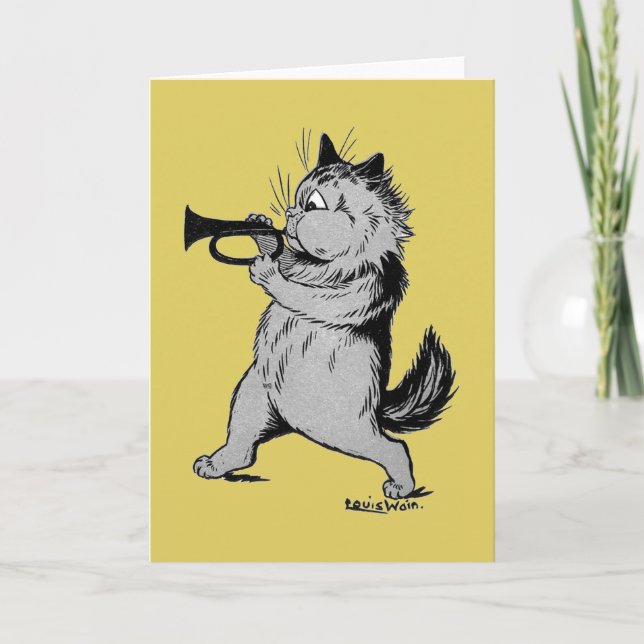 Trumpet Player (Trumpeter) Cat, Louis Wain Kort (Framsida)