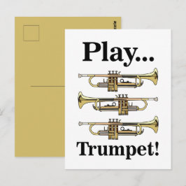 Trumpet Player Trumpeter Musician Vykort
