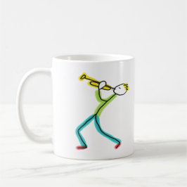 Trumpet Playing Stickman Kaffemugg