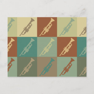 Trumpet Pop Art Vykort