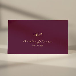 Trumpet Professionell Brass Teacher Burgundy Visitkort