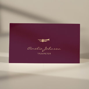 Trumpet Professionell Brass Teacher Burgundy Visitkort