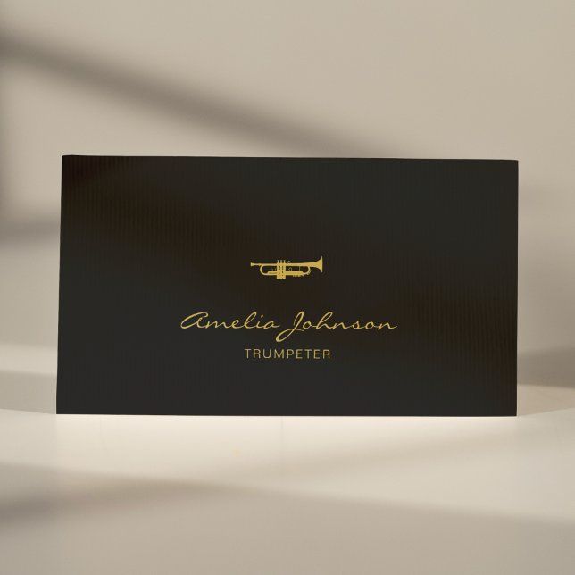 Trumpet Professionell Brass Teacher Guld&Black Visitkort (Skapare uppladdad)