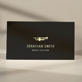 Trumpet Professionell Music Teacher Black&White Visitkort