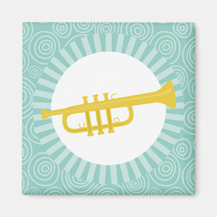 Trumpet Roligt Turcos Swirl Music Magnet