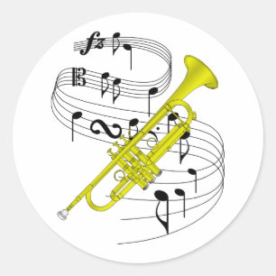 Trumpet Runt Klistermärke