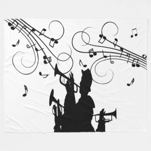 Trumpet Section Black and White Music Fleecefilt
