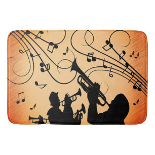 Trumpet Section Jazz Music Orange Rust Badrumsmatta
