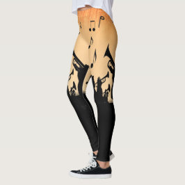 Trumpet Section Jazz Music Orange Rust Leggings