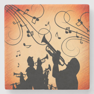 Trumpet Section Jazz Music Orange Rust Stenunderlägg