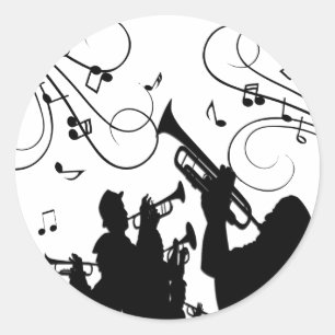 Trumpet Section Jazz Music Runt Klistermärke