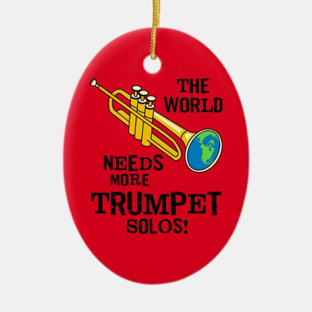 Trumpet Solos Julgransprydnad Keramik (Framsidan)