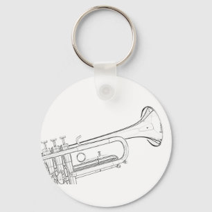 Trumpet som drar Keychain Nyckelring