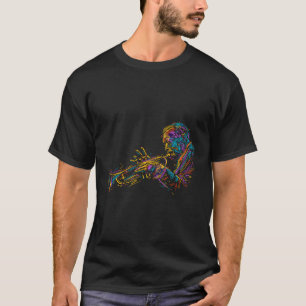 Trumpet Spela upp Jazz Brass Section Multi-Colour T Shirt