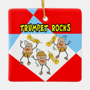 Trumpet Sten Julgransprydnad Keramik
