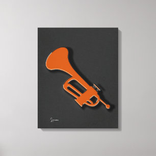 Trumpet Sträckt Canvastryck