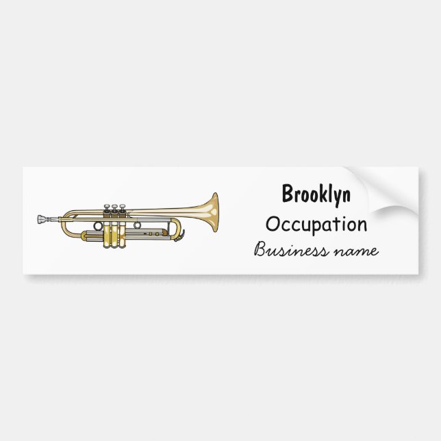 Trumpet tecknad illustration bildekal (Framsidan)
