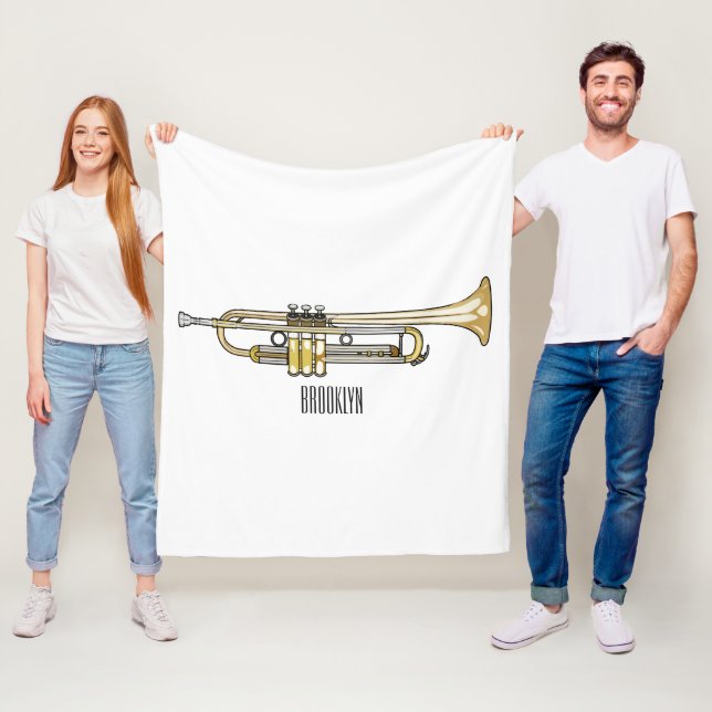 Trumpet tecknad illustration fleecefilt (På plats)