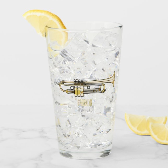 Trumpet tecknad illustration glaskopp (Framsida Ice)