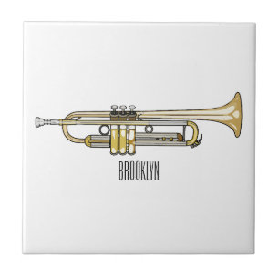 Trumpet tecknad illustration kakelplatta