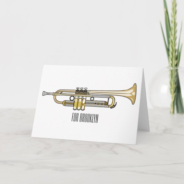 Trumpet tecknad illustration kort (Framsida)