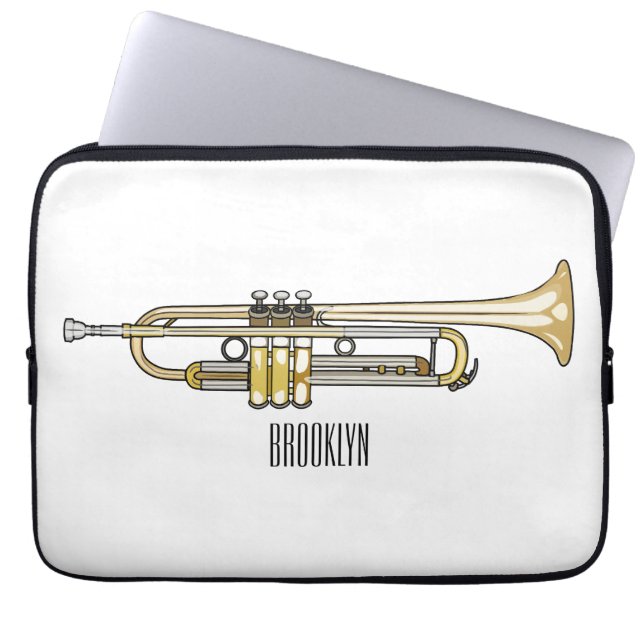 Trumpet tecknad illustration laptop fodral (Framsidan)