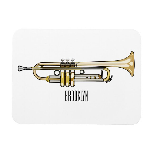 Trumpet tecknad illustration magnet (Horisontell)