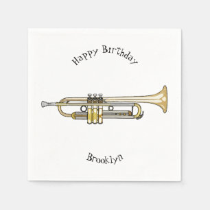 Trumpet tecknad illustration pappersservett