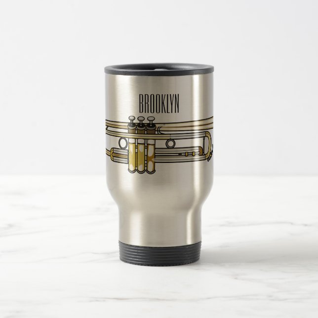 Trumpet tecknad illustration resemugg (Center)