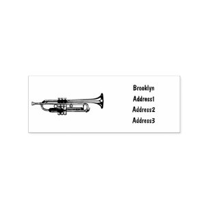 Trumpet tecknad illustration stämpel