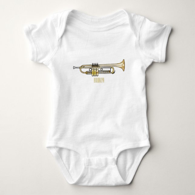 Trumpet tecknad illustration t shirt (Framsida)